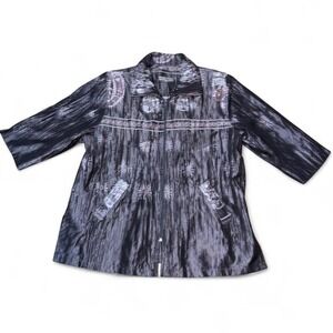 Vintage 80s Amalia Coxnejo shirt jacket with embroidered detail